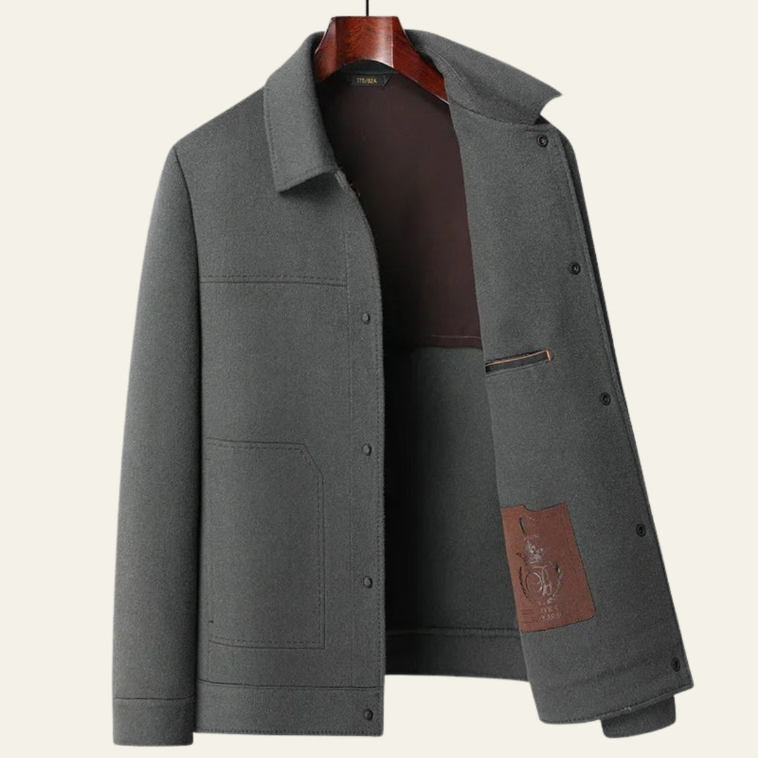 The Aspen Wool-Texture Snap Jacket